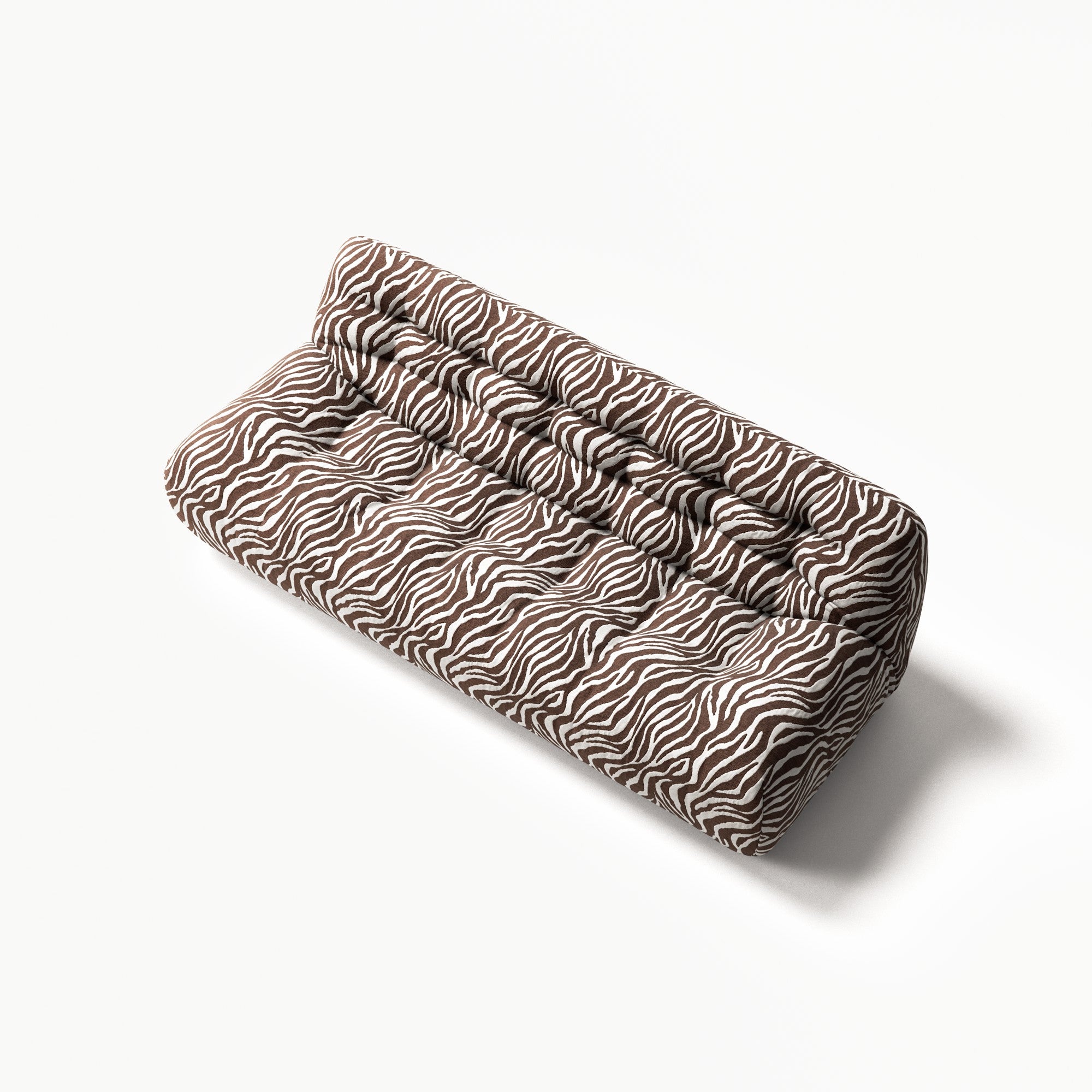 Paloma - 3 Seat - Chenille Jacquard Zebra Brown White
