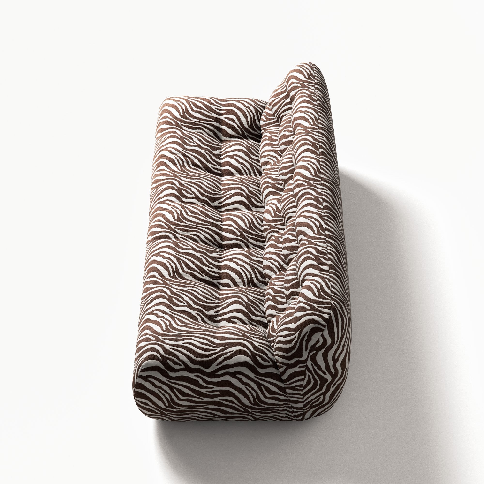 Paloma - 3 Seat - Chenille Jacquard Zebra Brown White