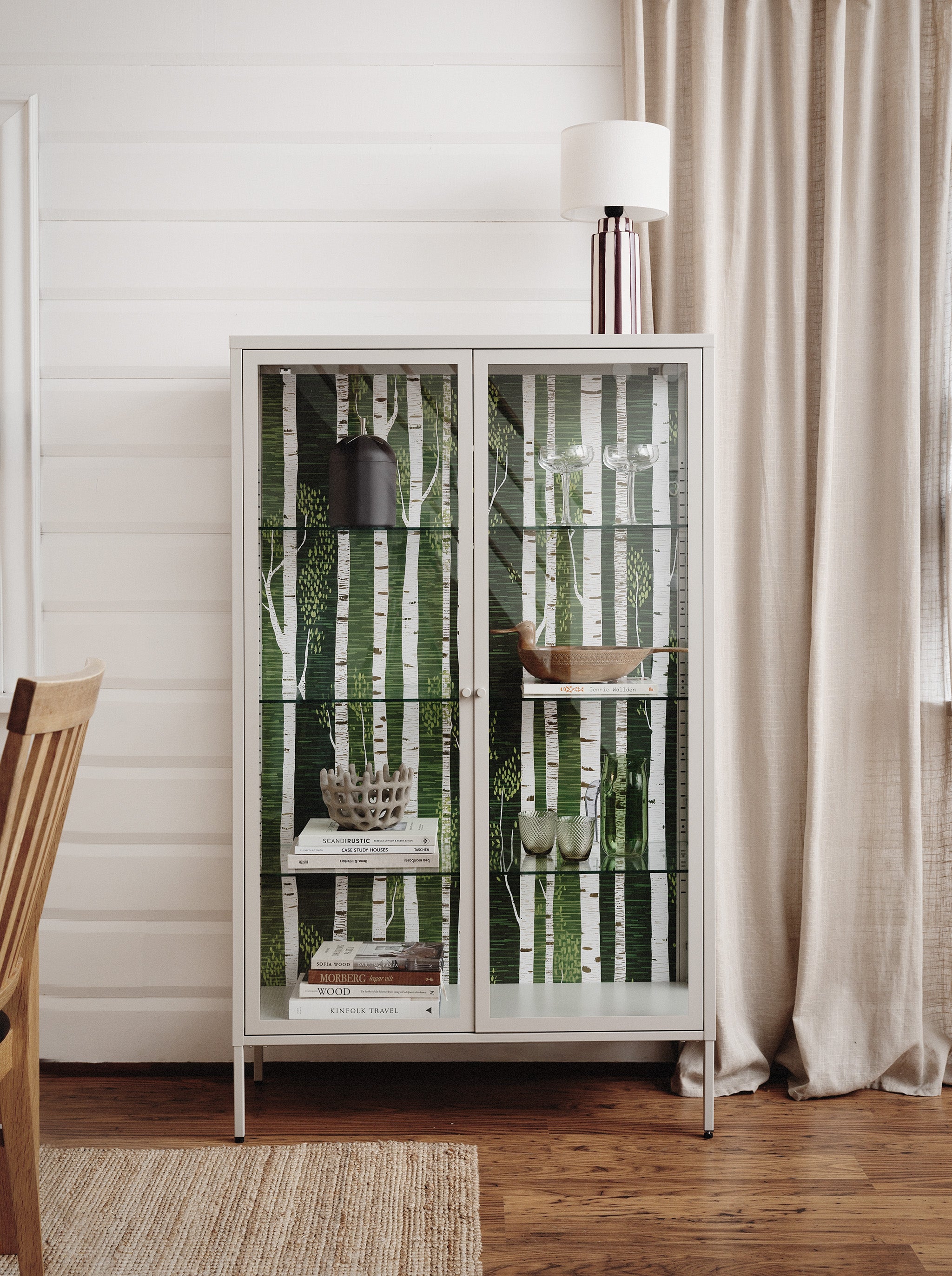 Björkskog - Cabinet - Nur Rydberg - Pebble - Clear glass