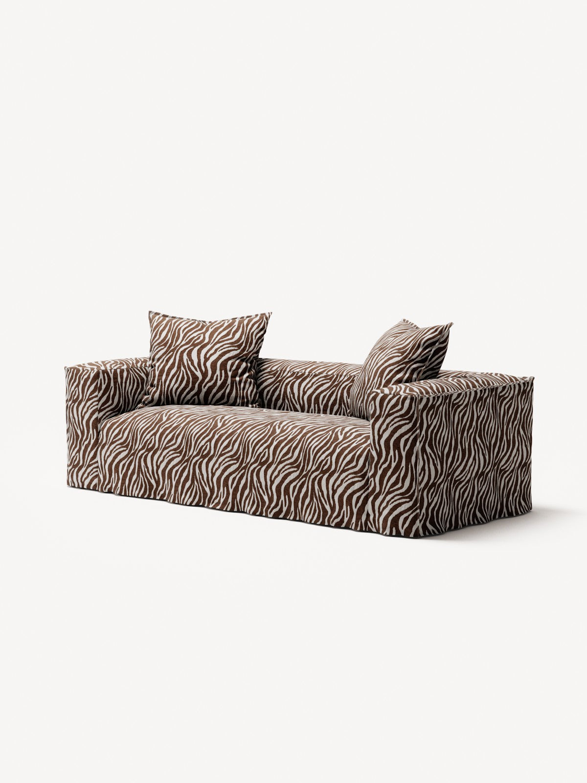 NOMAD - 2 Seat - Chenille Jacquard Zebra Brown White