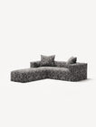 NOMAD - 2 Seater with Pouf - Chenille Jacquard Zebra Black White