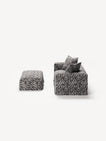 NOMAD - 2 Seater with Pouf - Chenille Jacquard Zebra Black White
