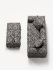 NOMAD - 2 Seater with Pouf - Chenille Jacquard Zebra Black White