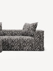 NOMAD - 2 Seater with Pouf - Chenille Jacquard Zebra Black White