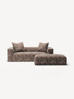 NOMAD - 2 Seater with Pouf - Chenille Jacquard Zebra Brown White