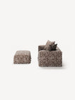 NOMAD - 2 Seater with Pouf - Chenille Jacquard Zebra Brown White