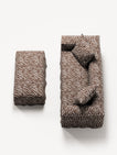 NOMAD - 2 Seater with Pouf - Chenille Jacquard Zebra Brown White
