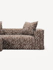 NOMAD - 2 Seater with Pouf - Chenille Jacquard Zebra Brown White