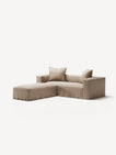 NOMAD - 2 Seater with Pouf - Brushed Cotton Sandy Beige