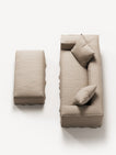 NOMAD - 2 Seater with Pouf - Brushed Cotton Sandy Beige