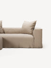 NOMAD - 2 Seater with Pouf - Brushed Cotton Sandy Beige
