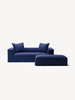 NOMAD - 2 Seater with Pouf - Brushed Cotton Dark Blue