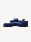 NOMAD - 2 Seater with Pouf - Brushed Cotton Dark Blue