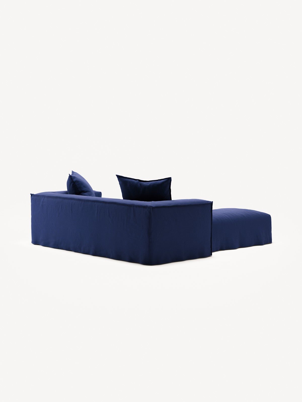 NOMAD - 2 Seater with Pouf - Brushed Cotton Dark Blue