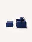 NOMAD - 2 Seater with Pouf - Brushed Cotton Dark Blue