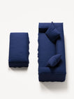 NOMAD - 2 Seater with Pouf - Brushed Cotton Dark Blue