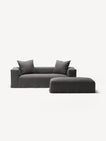 NOMAD - 2 Seater with Pouf - Brushed Cotton Dark Gray