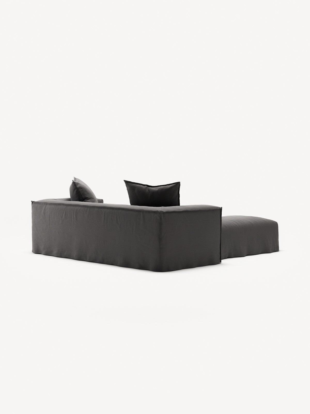 NOMAD - 2 Seater with Pouf - Brushed Cotton Dark Gray