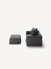 NOMAD - 2 Seater with Pouf - Brushed Cotton Dark Gray