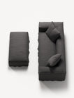 NOMAD - 2 Seater with Pouf - Brushed Cotton Dark Gray