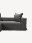 NOMAD - 2 Seater with Pouf - Brushed Cotton Dark Gray