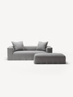 NOMAD - 2 Seater with Pouf - Brushed Cotton Light Gray