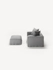 NOMAD - 2 Seater with Pouf - Brushed Cotton Light Gray
