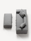 NOMAD - 2 Seater with Pouf - Brushed Cotton Light Gray