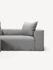 NOMAD - 2 Seater with Pouf - Brushed Cotton Light Gray