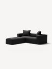 NOMAD - 2 Seater with Pouf - Pure Linen Dark Charcoal