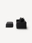 NOMAD - 2 Seater with Pouf - Pure Linen Dark Charcoal
