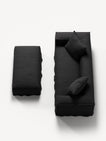NOMAD - 2 Seater with Pouf - Pure Linen Dark Charcoal