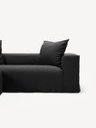 NOMAD - 2 Seater with Pouf - Pure Linen Dark Charcoal