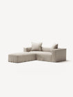 NOMAD - 2 Seater with Pouf - Pure Linen Off-White