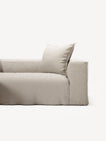 NOMAD - 2 Seater with Pouf - Pure Linen Off-White