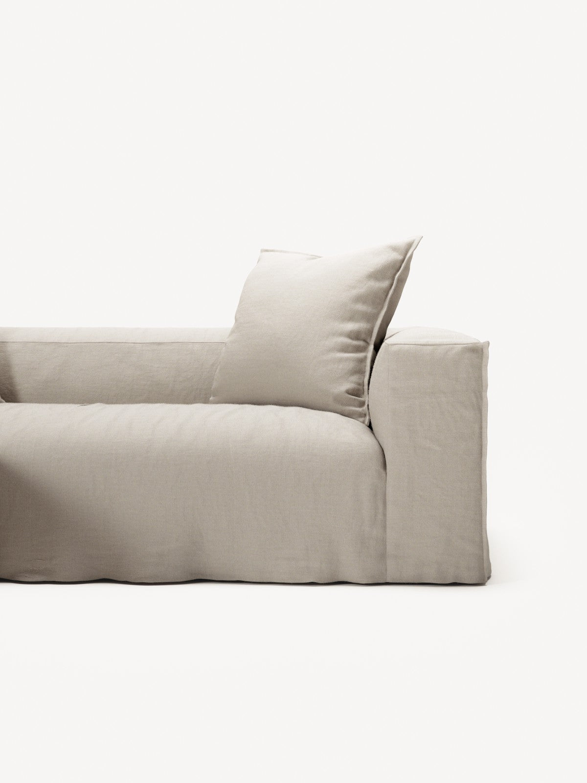 NOMAD - 2 Seater with Pouf - Pure Linen Off-White