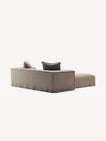 NOMAD - 2 Seater with Pouf - Pure Linen Pale Gray
