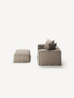 NOMAD - 2 Seater with Pouf - Pure Linen Pale Gray