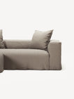NOMAD - 2 Seater with Pouf - Pure Linen Pale Gray
