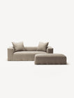 NOMAD - 2 Seater with Pouf - Pure Linen Sandy Beige