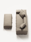 NOMAD - 2 Seater with Pouf - Pure Linen Sandy Beige