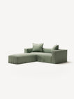 NOMAD - 2 Seater with Pouf - Pure Linen Vivid Green