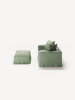 NOMAD - 2 Seater with Pouf - Pure Linen Vivid Green