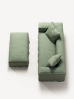 NOMAD - 2 Seater with Pouf - Pure Linen Vivid Green