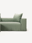 NOMAD - 2 Seater with Pouf - Pure Linen Vivid Green