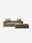 NOMAD - 2 Seater with Pouf - Pure Linen Natural