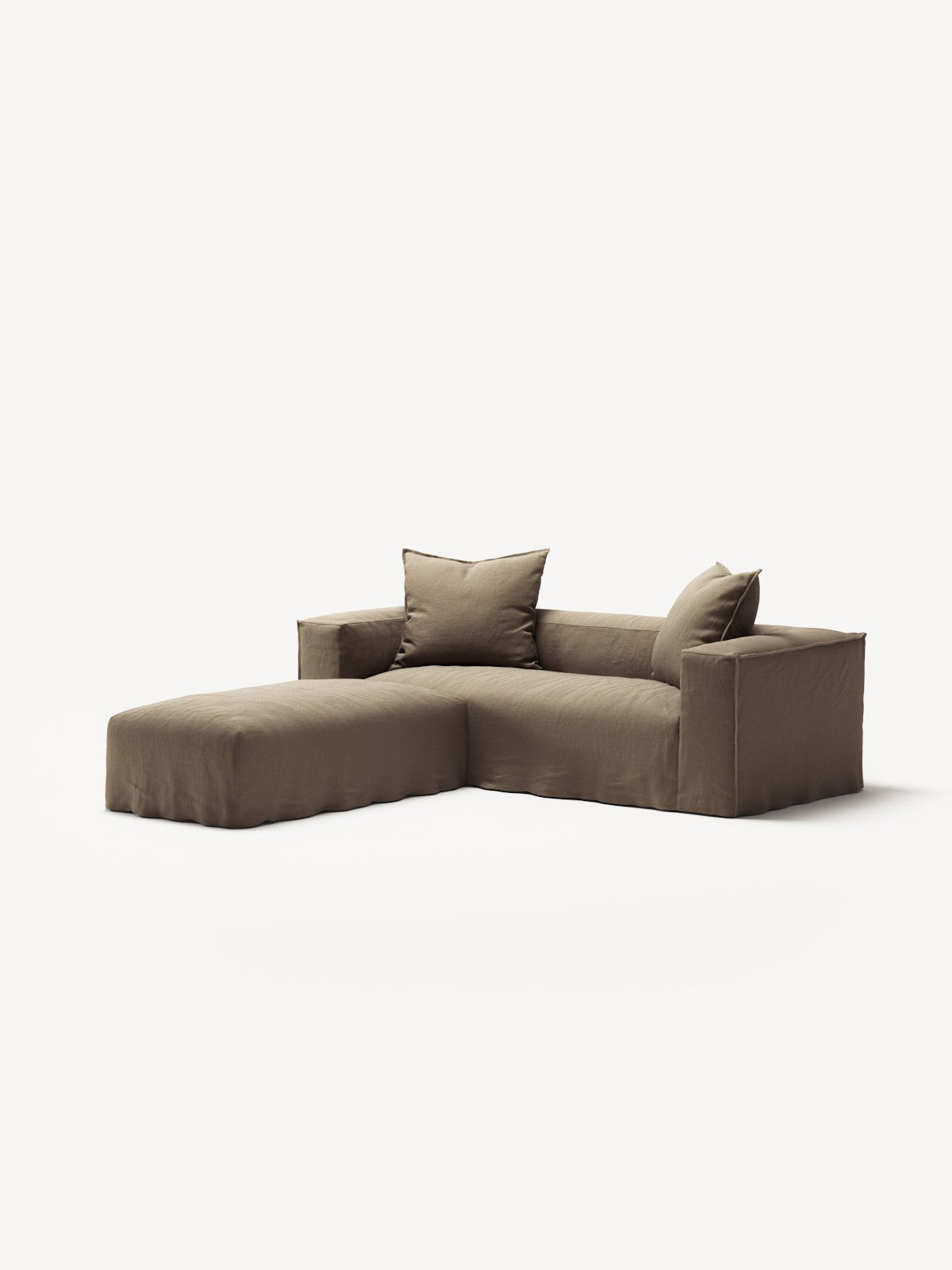 NOMAD - 2 Seater with Pouf - Pure Linen Natural
