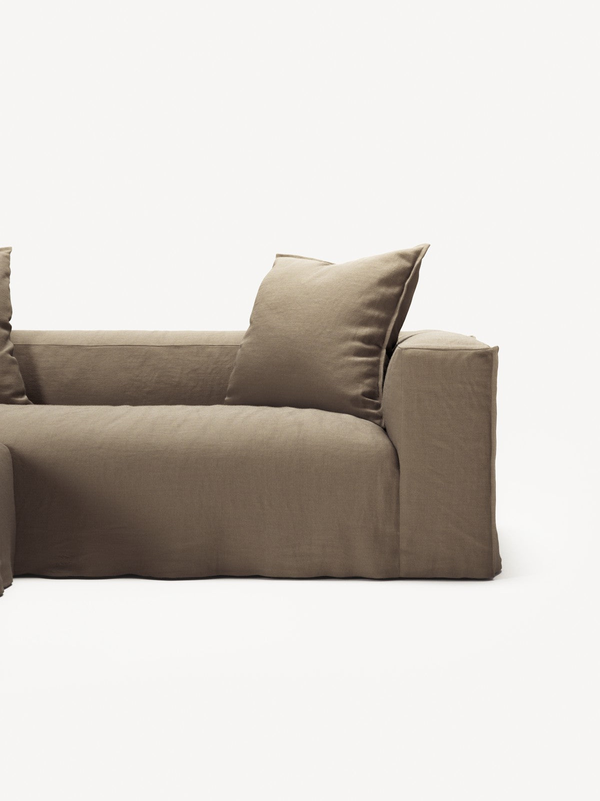NOMAD - 2 Seater with Pouf - Pure Linen Natural