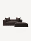 NOMAD - 2 Seater with Pouf - Pure Linen Truffle Brown