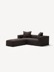 NOMAD - 2 Seater with Pouf - Pure Linen Truffle Brown